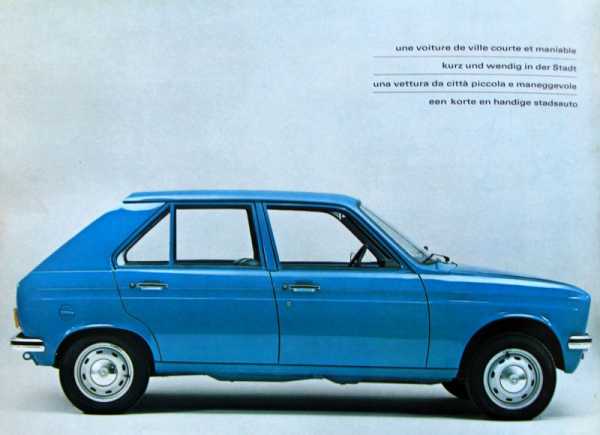 Peugeot 104 Modellprogramm 1973 Automobilprospekt (10346)